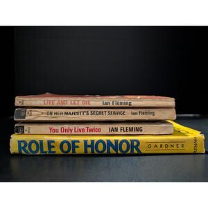 Vintage James Bond Book Lot Ian Fleming First Editions + Gardner Hardcover